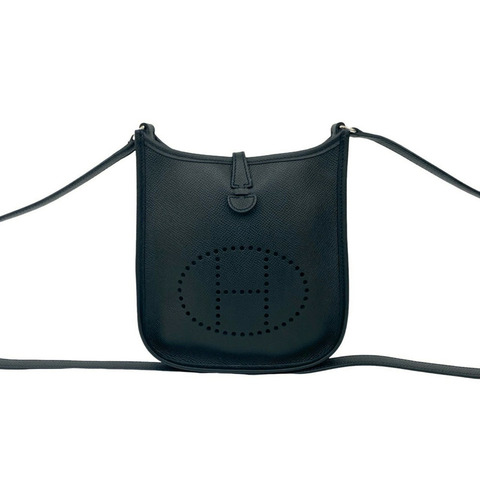 愛馬仕 Evelyn TPM Epsom 皮革迷你肩背包 Pochette Noir 34250 □N