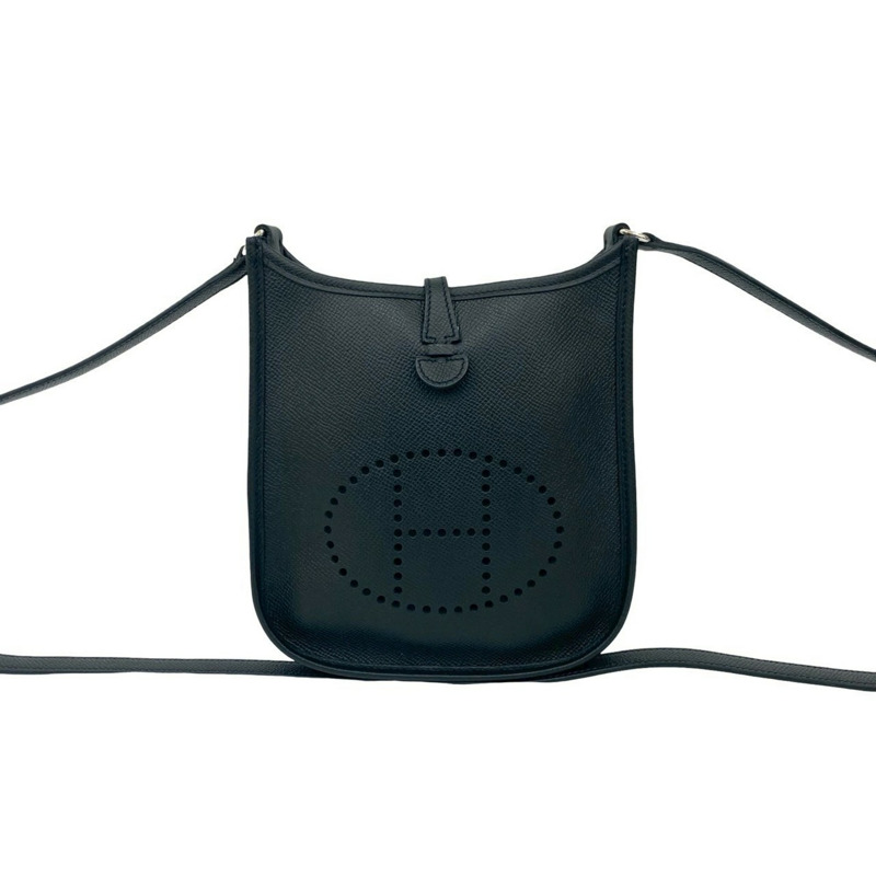 愛馬仕 Evelyn TPM Epsom 皮革迷你肩背包 Pochette Noir 34250 □N-0