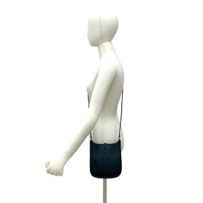 愛馬仕 Evelyn TPM Epsom 皮革迷你肩背包 Pochette Noir 34250 □N-1