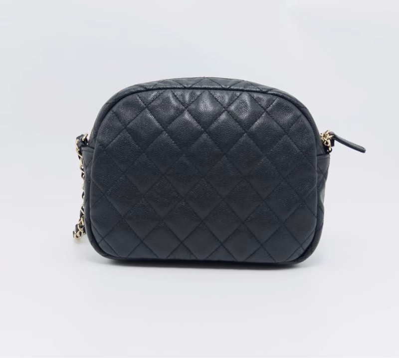 【97新 ✨ 全網最低價！】Chanel cc day camera bag 香奈兒黑金相機單肩斜挎包色 荔枝牛皮 成色很好-1