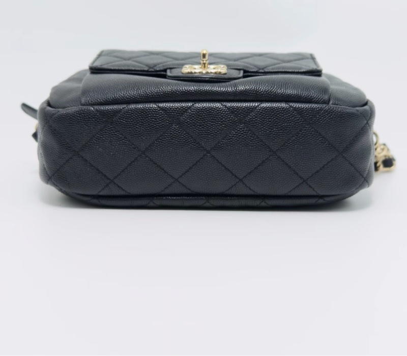 【97新 ✨ 全網最低價！】Chanel cc day camera bag 香奈兒黑金相機單肩斜挎包色 荔枝牛皮 成色很好-3