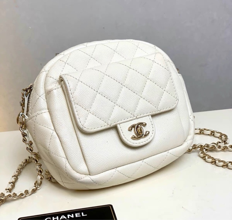 【94新 ✨ 全網最低價！】Chanel 香奈兒 白金 奶白色 相機單肩斜挎包色 荔枝牛皮 成色很好-2