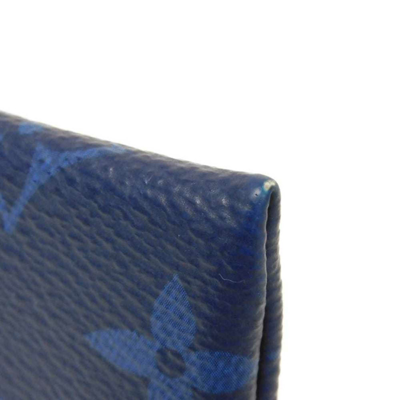 路易威登 Discovery PM 手拿包，花卉藍配 D 形環，銀色 Taiga Rama Monogram 圖案，鈷藍色，M30278，男士-3