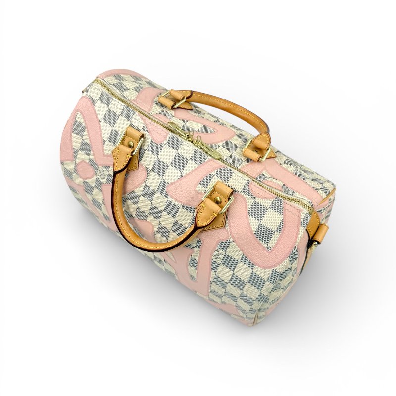 Louis Vuitton - 白色棋盤格粉色印花speedy30cm-2