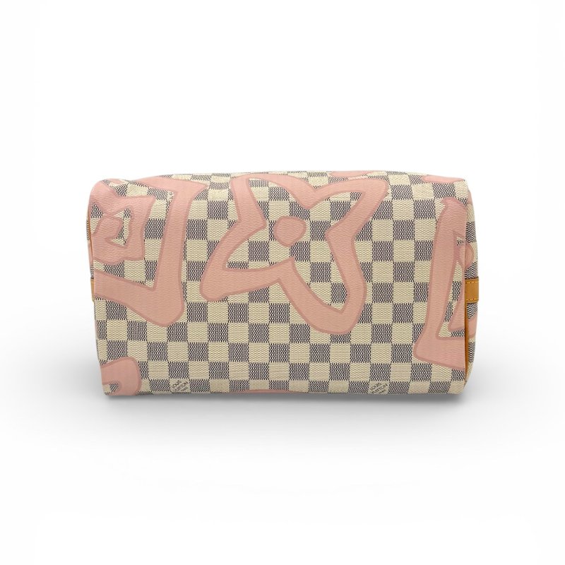 Louis Vuitton - 白色棋盤格粉色印花speedy30cm-5