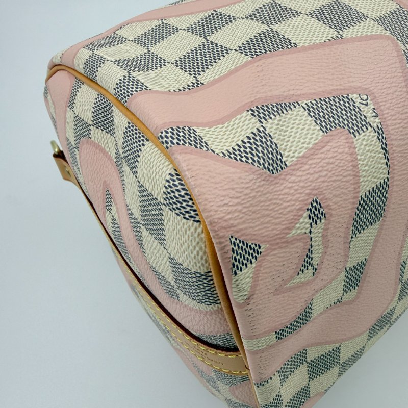 Louis Vuitton - 白色棋盤格粉色印花speedy30cm-6