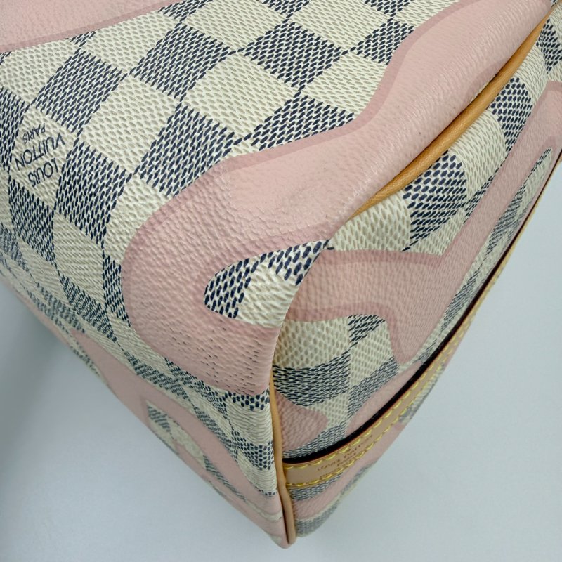 Louis Vuitton - 白色棋盤格粉色印花speedy30cm-9