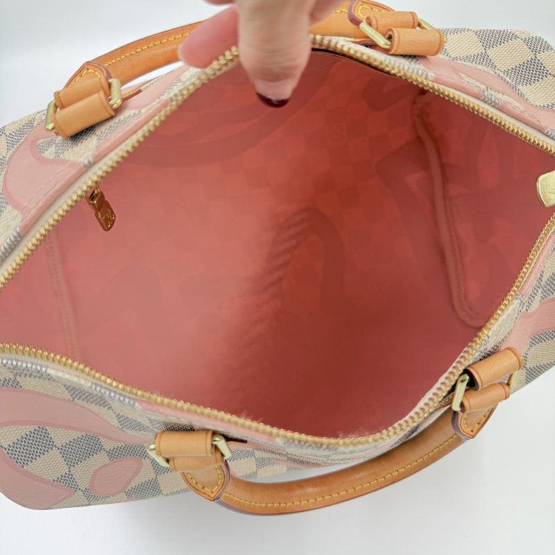 Louis Vuitton - 白色棋盤格粉色印花speedy30cm-10
