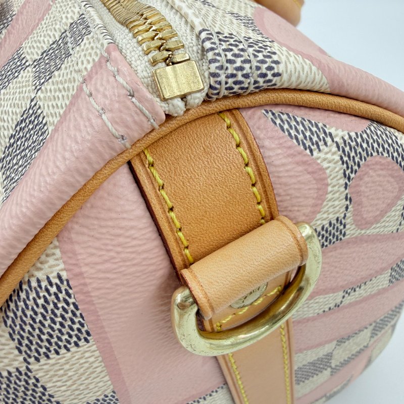Louis Vuitton - 白色棋盤格粉色印花speedy30cm-17