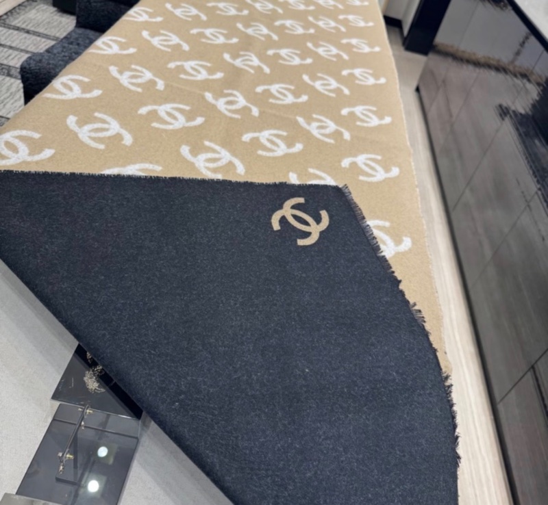 Chanel香奈兒高級雙面大圍巾披肩-3