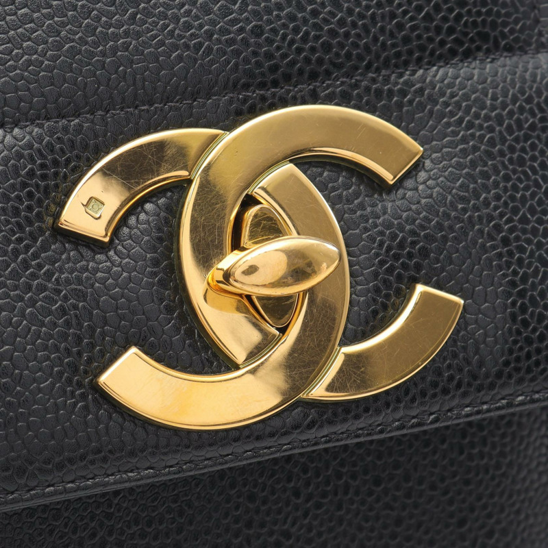 香奈兒 Jumbo CC Logo Mademoiselle 手提包 小牛皮 黑色 GHW 可可標誌-10