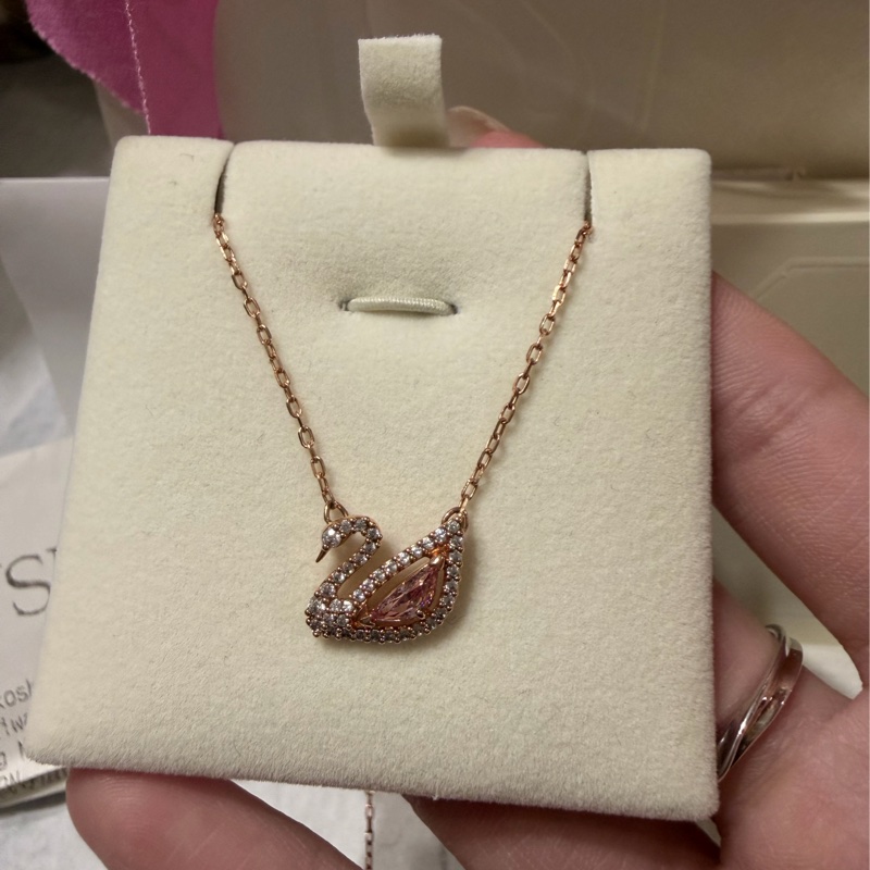 施華洛世奇 Swan 天鵝項鏈 玫瑰金-1