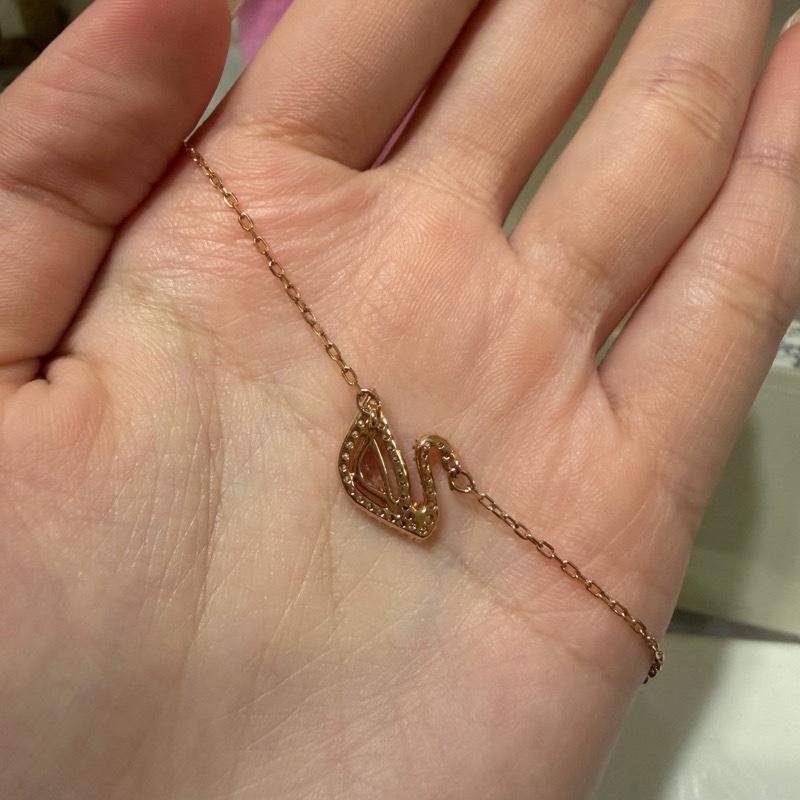 施華洛世奇 Swan 天鵝項鏈 玫瑰金-6