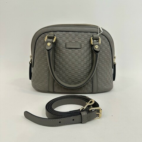 Gucci 灰色貝殼滿印壓紋小號肩背包