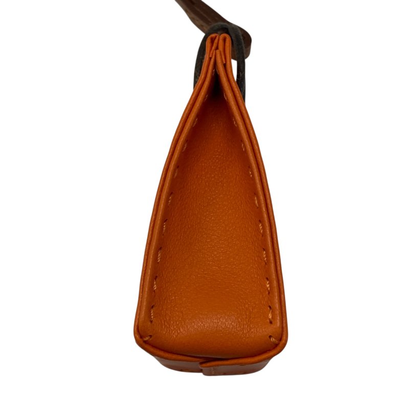 HERMES 愛馬仕 VIP限定紙袋造型小羊皮吊飾 羊皮 吊飾 橘色-3