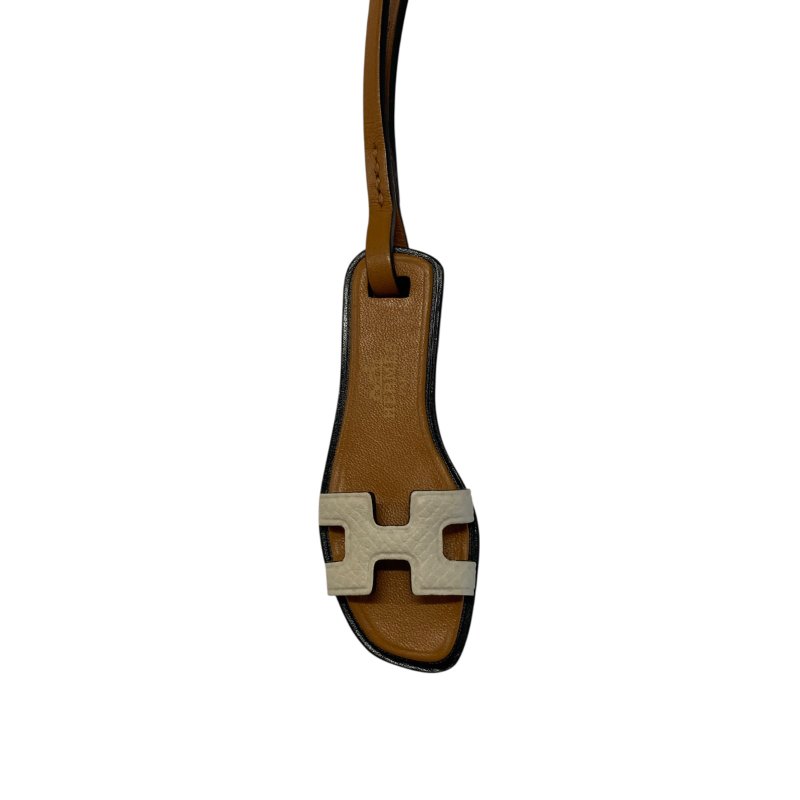 HERMES 愛馬仕 Oran Nano 皮革 吊飾 棕色-0
