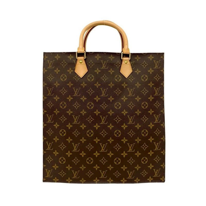 路易威登 Sac Plat Monogram 皮革手提包 棕色 68188-2