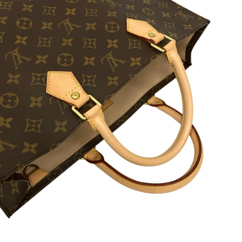 路易威登 Sac Plat Monogram 皮革手提包 棕色 68188-3