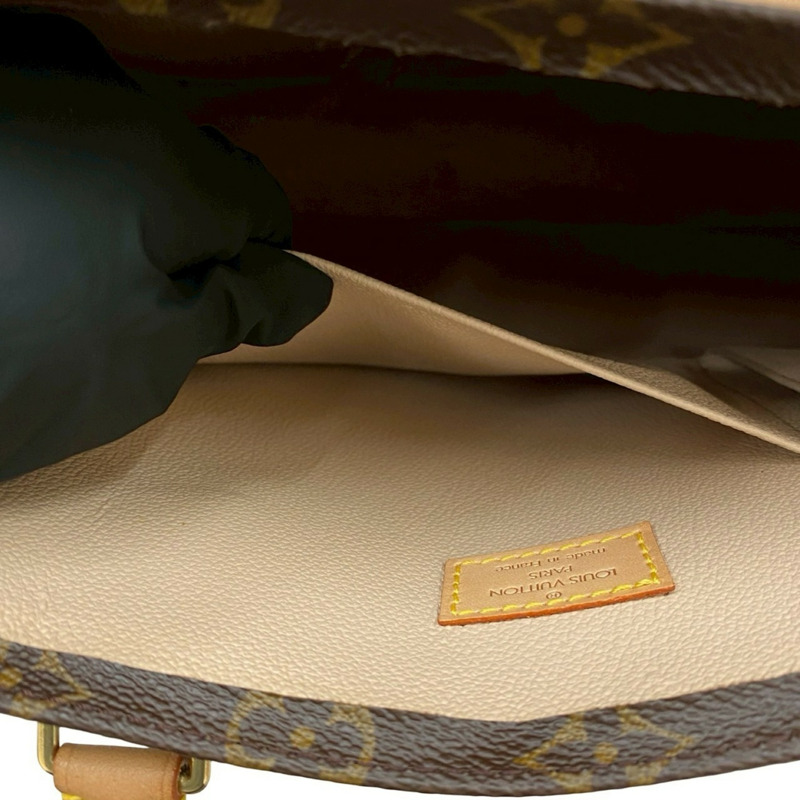 路易威登 Sac Plat Monogram 皮革手提包 棕色 68188-9