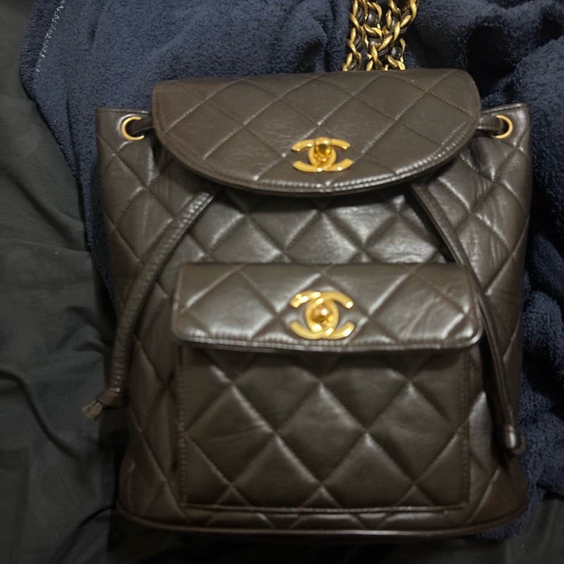 Chanel vintage Duma 可可色大號-6