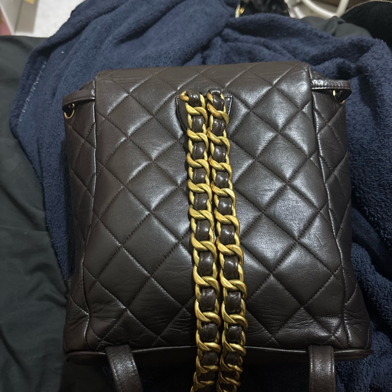 Chanel vintage Duma 可可色大號-7