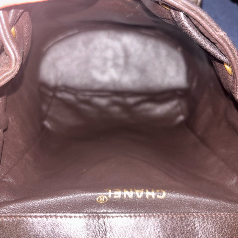 Chanel vintage Duma 可可色大號-9