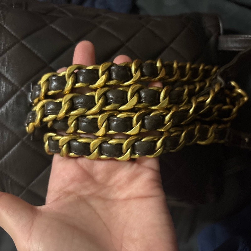 Chanel vintage Duma 可可色大號-11