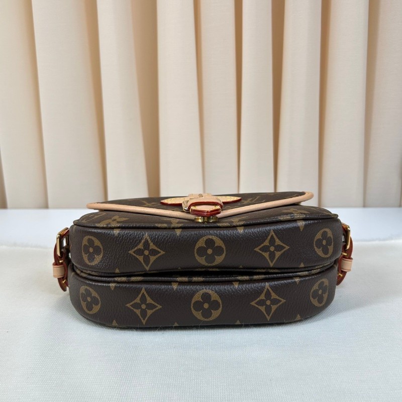 LV路易威登Saumur BB雙子星馬鞍包  經典老花 棕色塗層帆布拼牛皮 磁扣開合 肩帶可拆卸調節 手提斜挎單肩都可以 百搭實用  容量適中 日常通勤逛街都很合適-4