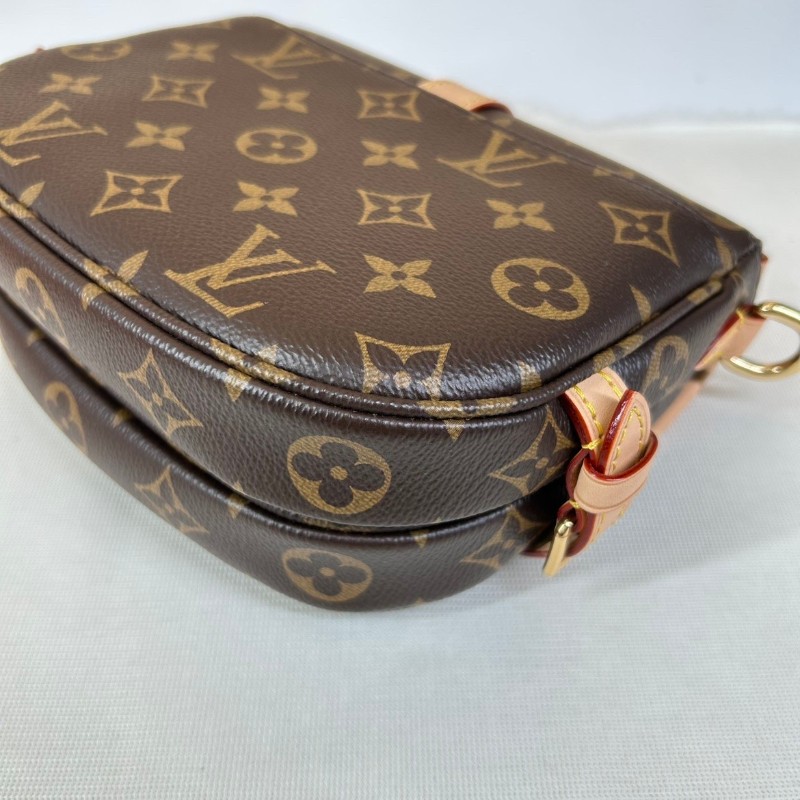 LV路易威登Saumur BB雙子星馬鞍包  經典老花 棕色塗層帆布拼牛皮 磁扣開合 肩帶可拆卸調節 手提斜挎單肩都可以 百搭實用  容量適中 日常通勤逛街都很合適-15