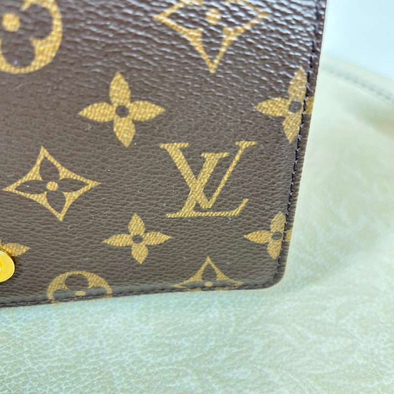 NJ nlw 專櫃價6.9折！LOUIS VUITTON Lily  芯片款 25年3月份購入 原膜在 經典棕色老花搭配可拆卸鏈條 翻蓋閉合塗層帆布 帆布包錢包腋下包-11