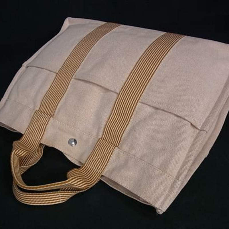 愛馬仕全新 Fool Tote MM 橙色帆布女包-3