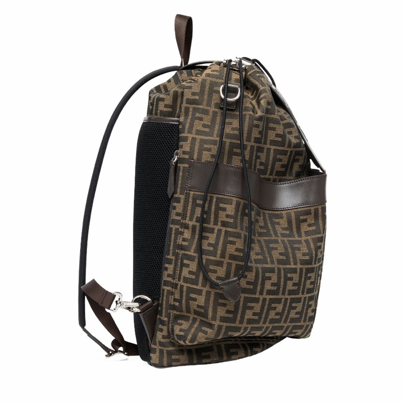 Fendi 男士 大號FF圖案抽繩雙肩包均碼碼大號、40cm*25cm*46cm-2