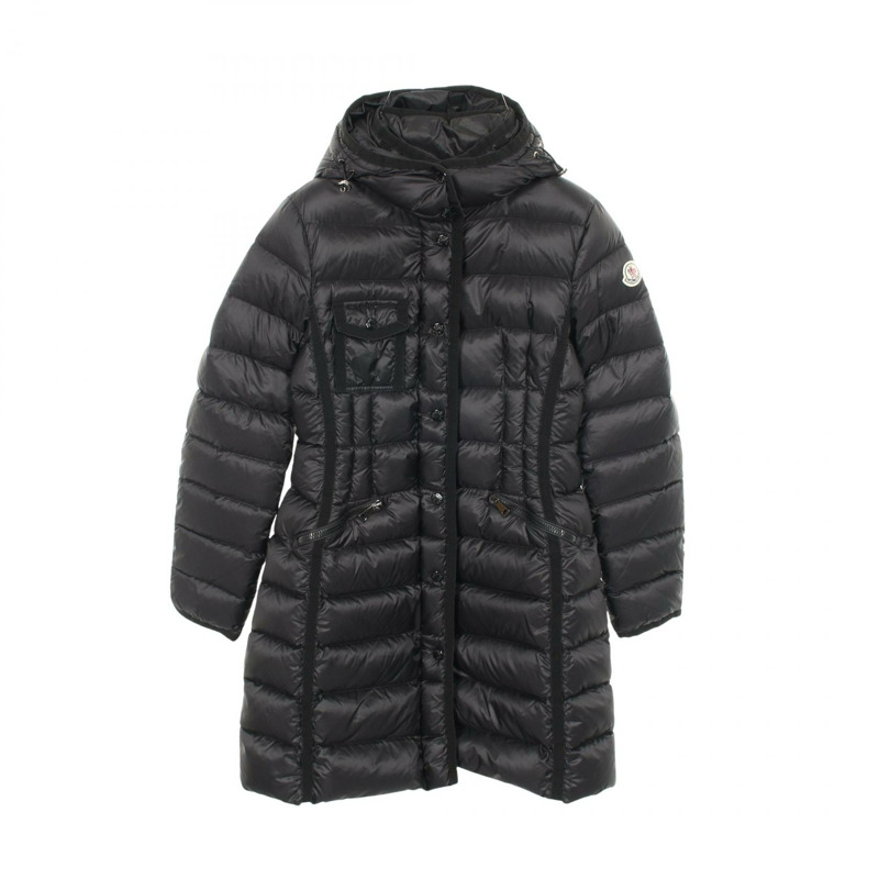 MONCLER HERMINE 羽絨外套 尼龍 黑色 二手 女款-0