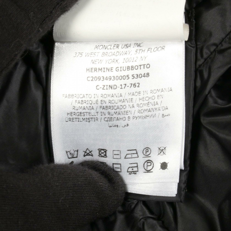 MONCLER HERMINE 羽絨外套 尼龍 黑色 二手 女款-4