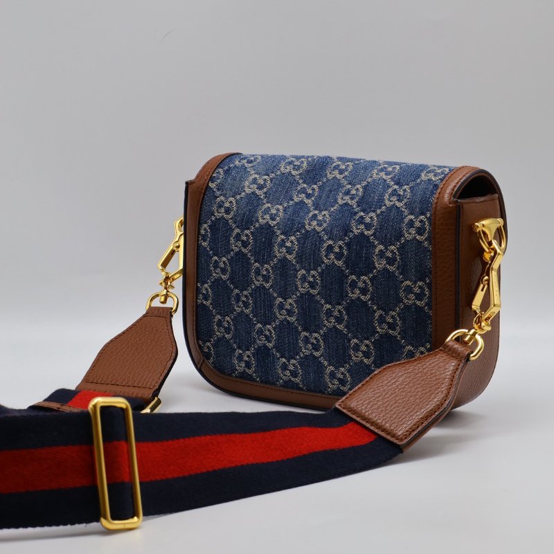 GUCCI Horsebit 1955馬銜釦馬鞍包 - mini牛仔-1