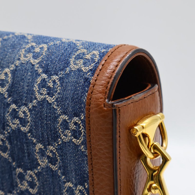 GUCCI Horsebit 1955馬銜釦馬鞍包 - mini牛仔-7