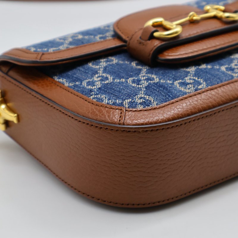GUCCI Horsebit 1955馬銜釦馬鞍包 - mini牛仔-16