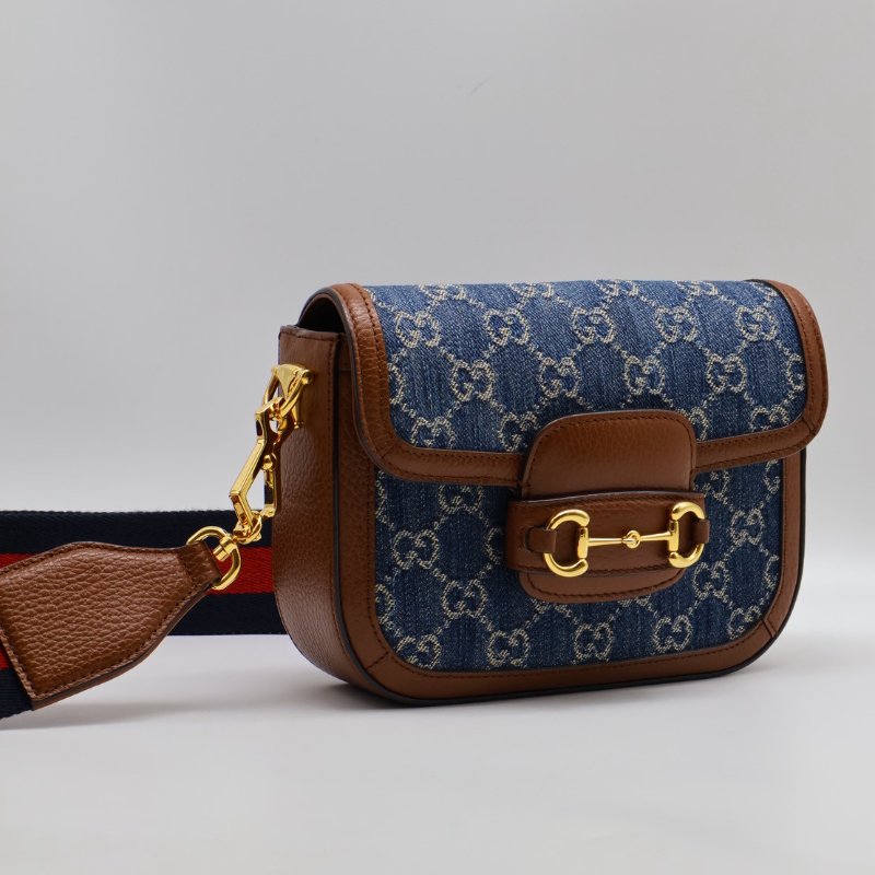 GUCCI Horsebit 1955馬銜釦馬鞍包 - mini牛仔-19