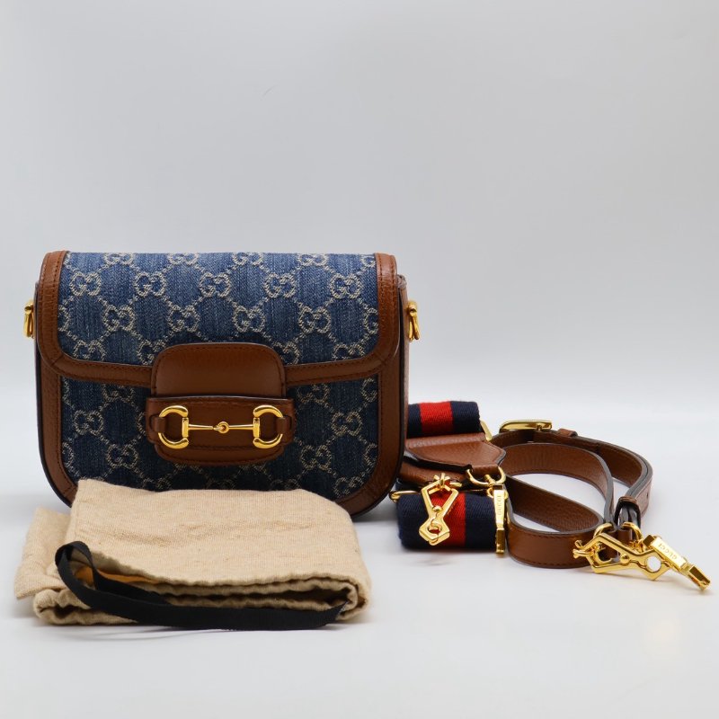GUCCI Horsebit 1955馬銜釦馬鞍包 - mini牛仔-21