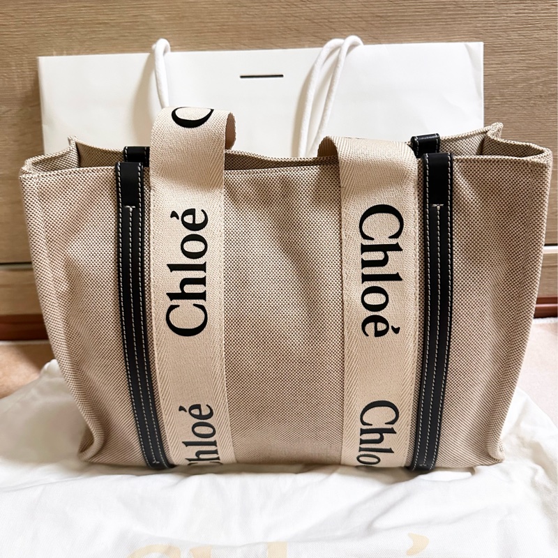 Chloe Woody 中號托特包 (海軍藍)-0