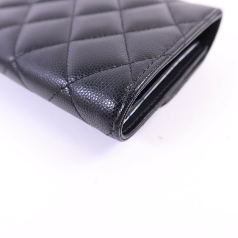 CHANEL 牛皮皮革Trifold Wallet銀扣錢包-12