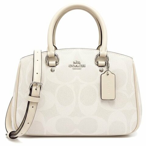 [全新] COACH 新款C LOGO手提斜背兩用黛妃包(白)