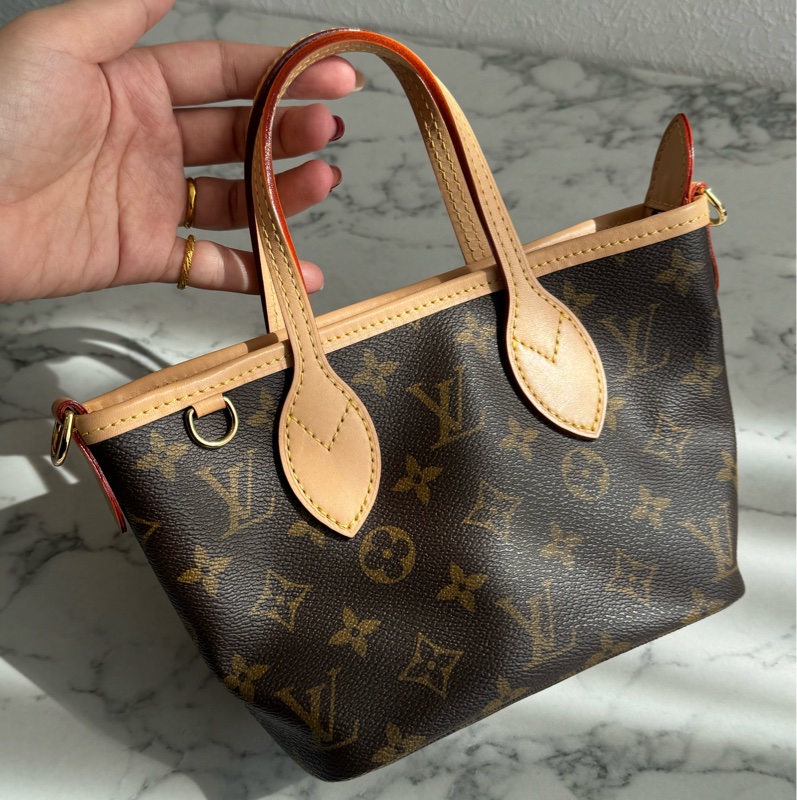 LV 花紋never full bb  奶茶色背帶❤️‍🔥-1