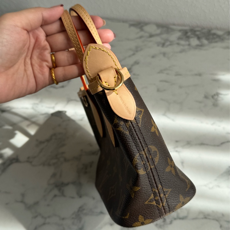 LV 花紋never full bb  奶茶色背帶❤️‍🔥-3