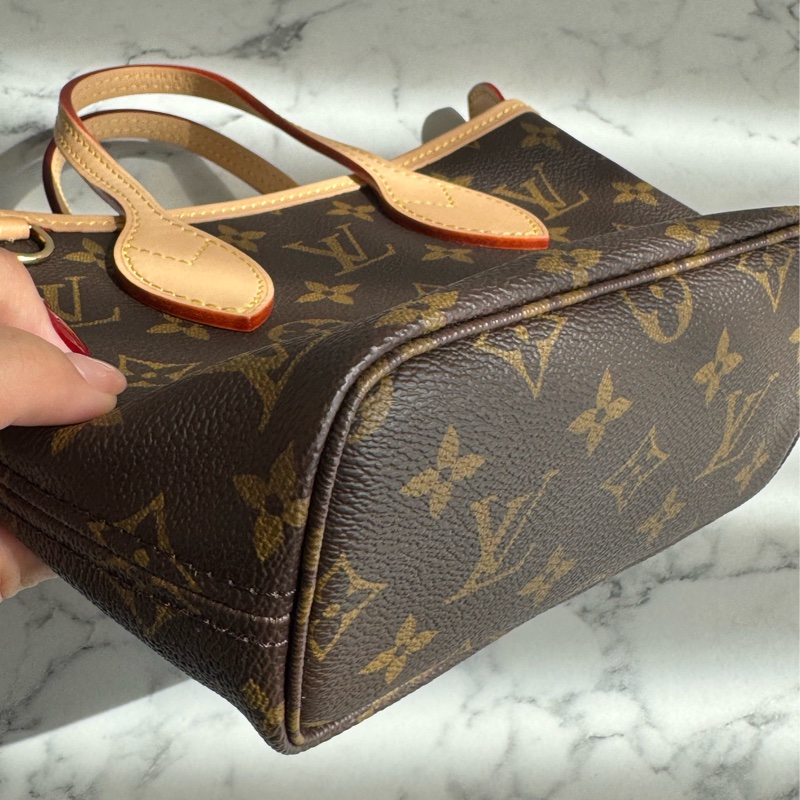 LV 花紋never full bb  奶茶色背帶❤️‍🔥-6