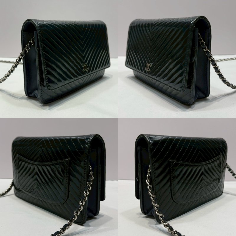 CHANEL 夜幕藍漆皮山型紋WOC-2