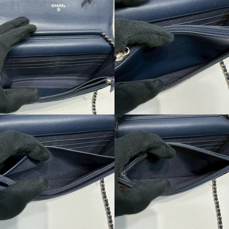 CHANEL 夜幕藍漆皮山型紋WOC-4