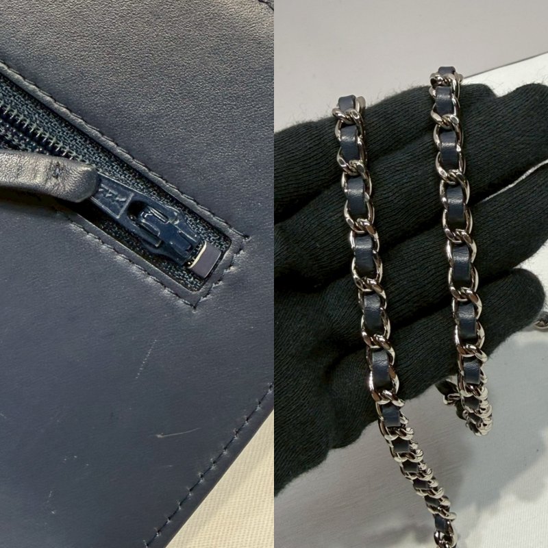 CHANEL 夜幕藍漆皮山型紋WOC-6