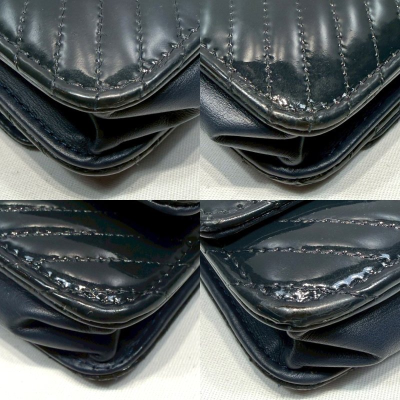 CHANEL 夜幕藍漆皮山型紋WOC-9