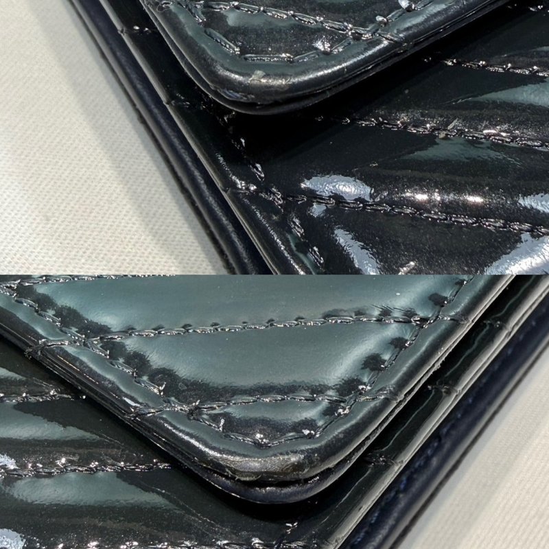 CHANEL 夜幕藍漆皮山型紋WOC-10